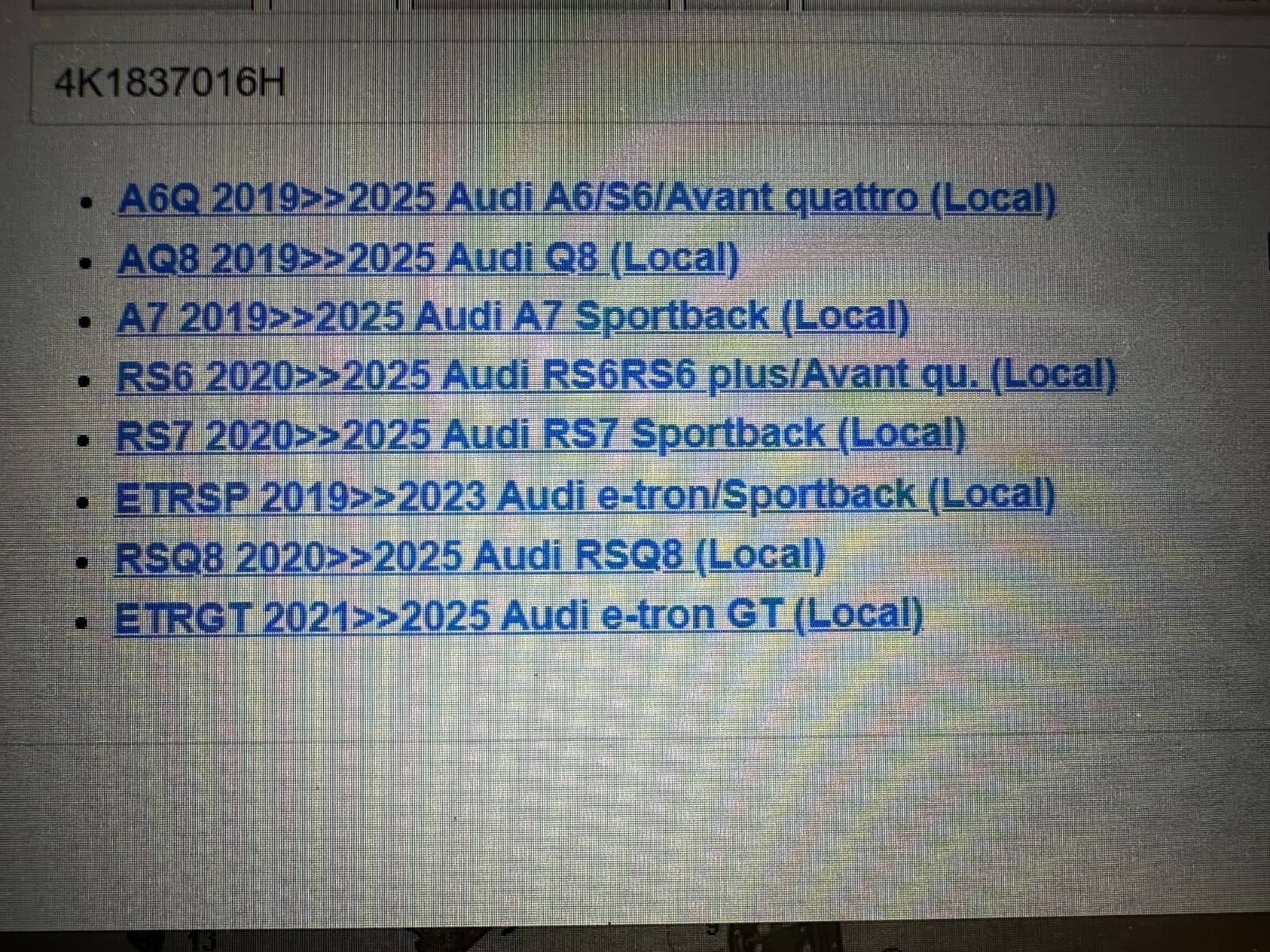 AUDI A6 RS6 A7 S7 Q8 E-TRON TÜRSCHLOSS RECHTS HINTEN 4K1837016H ORIG.NEU!! - Obrázek 3