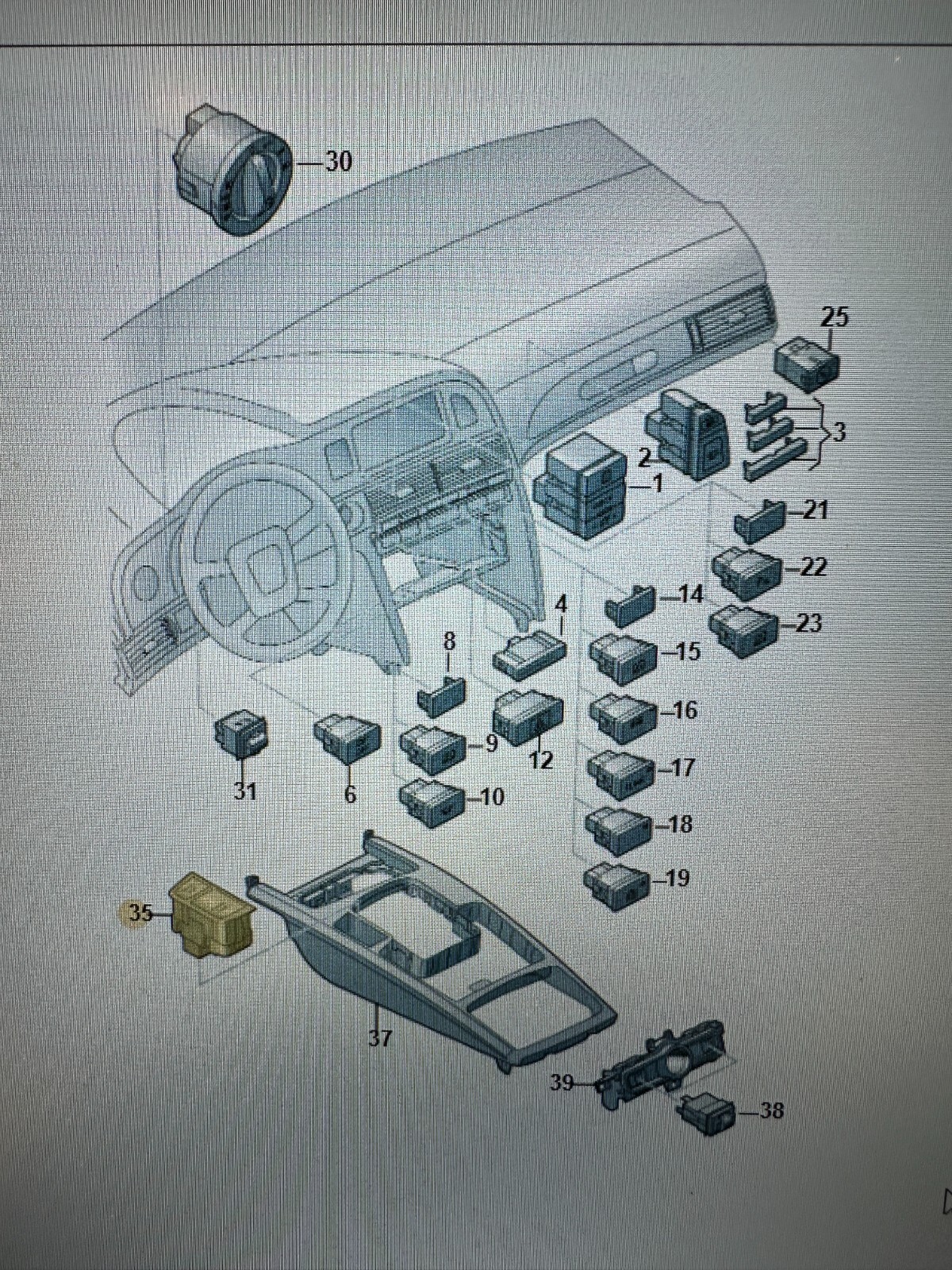 AUDI A6 START STOP SCHALTER 4F1905217C FAST NEU TEIL DEMONT VON TEST WAGEN-ORIG - Obrázek 4
