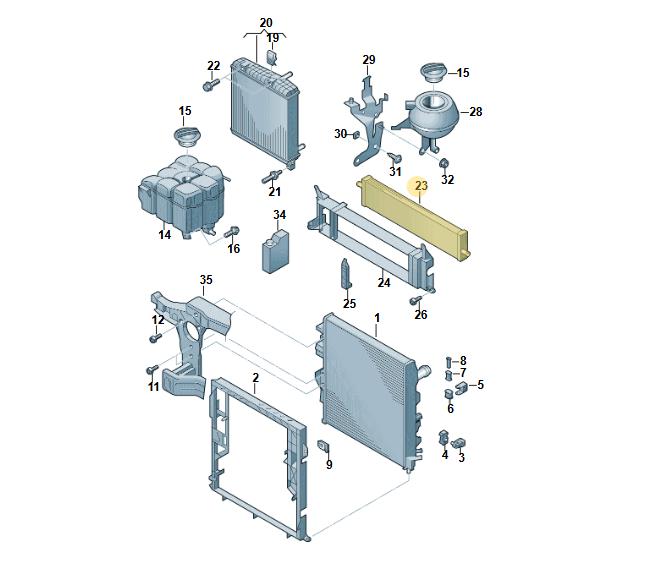 AUDI A6, VW TOUAREG 3.0 BEN ZUSATZKÜHLER FÜR KÜHLMITTEL 7P0121212A ORIG FAST NEU - Obrázek 4