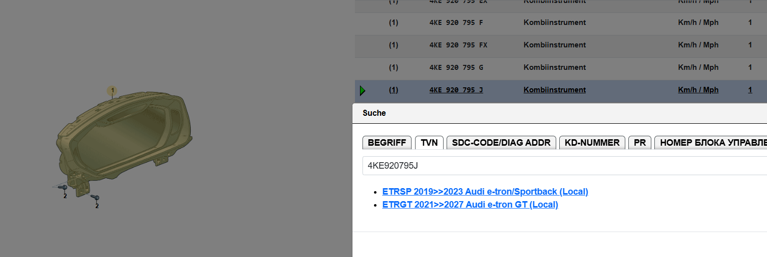 AUDI E-TRON, AUDI E-TRON GT KOMBIINSTRUMENT VIRTUAL COCKPIT 4KE920795J NEU 0-KM! - Obrázek 4