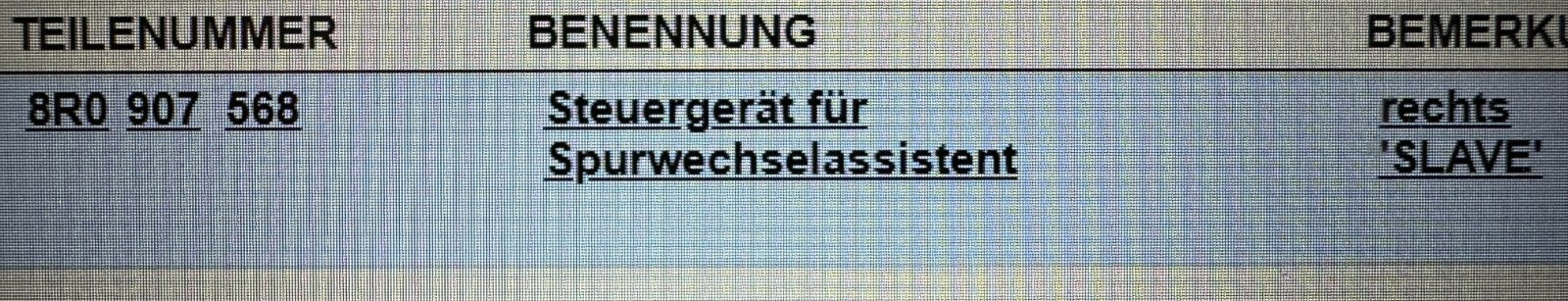 AUDI Q5 8R STEUERGERÄT SPURWECHSELASSISTENT 8R0907568 Fast Neu Teil d v Test Car - Obrázek 3