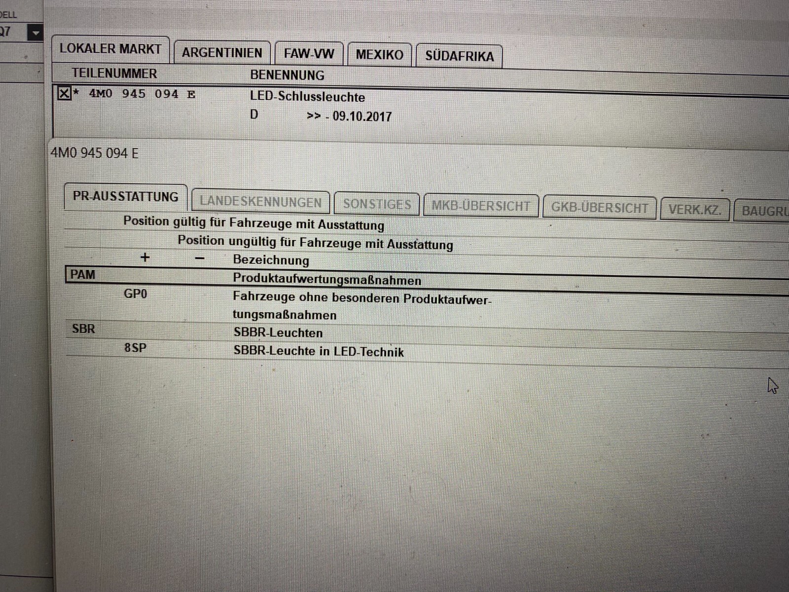 AUDI Q7 RÜCKLEUCHTE BREMSLEUCHTE LED DYNAMIC MATRIX 4M0945094E 4M0945093E ORIG. - Obrázek 4