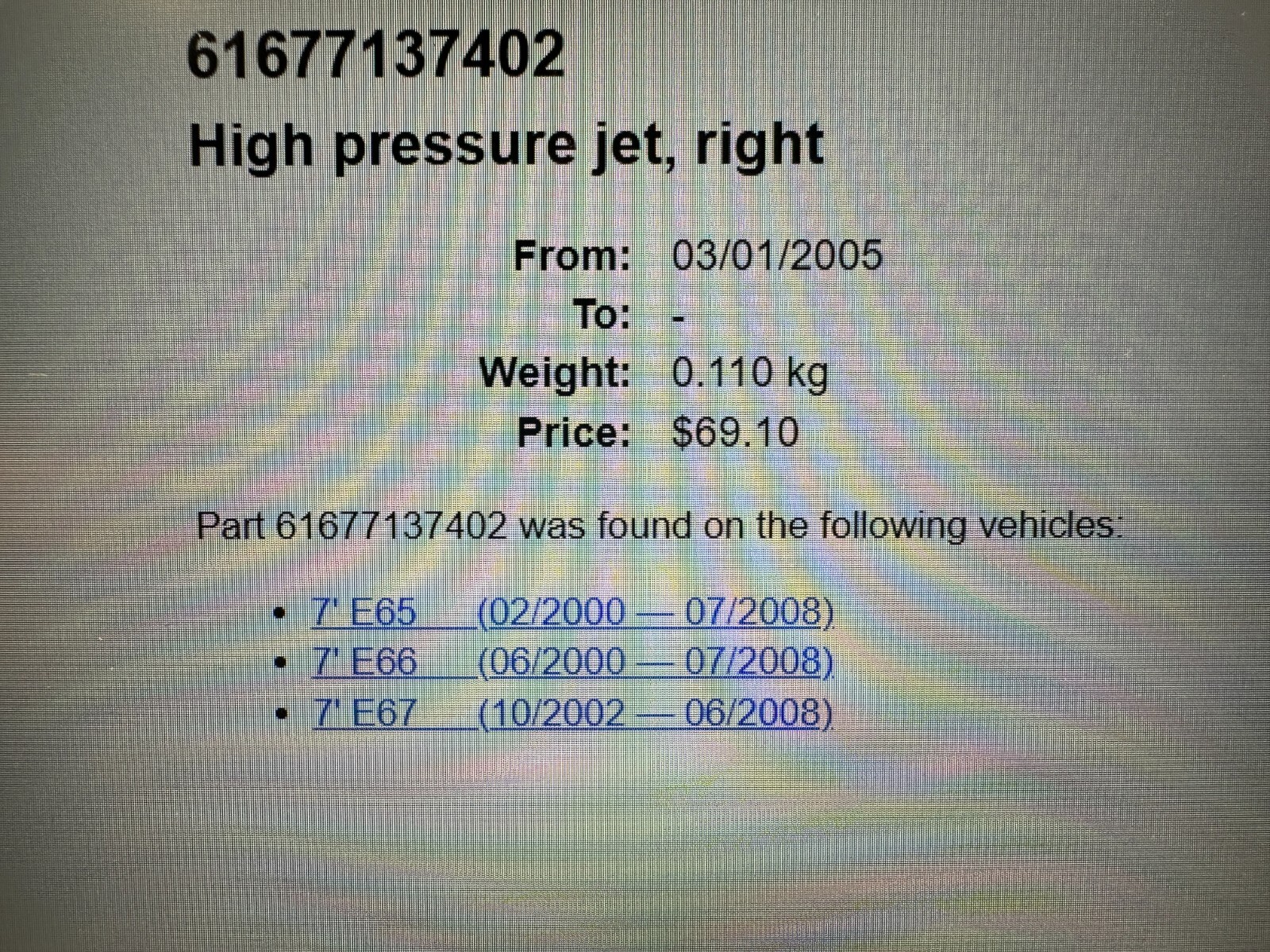 BMW 7 WASCHWASSERDÜSE SCHEINWERFERREINIGUNG VORNE RECHTS 6167 7137402 ORIG.NEU ! - Obrázek 15