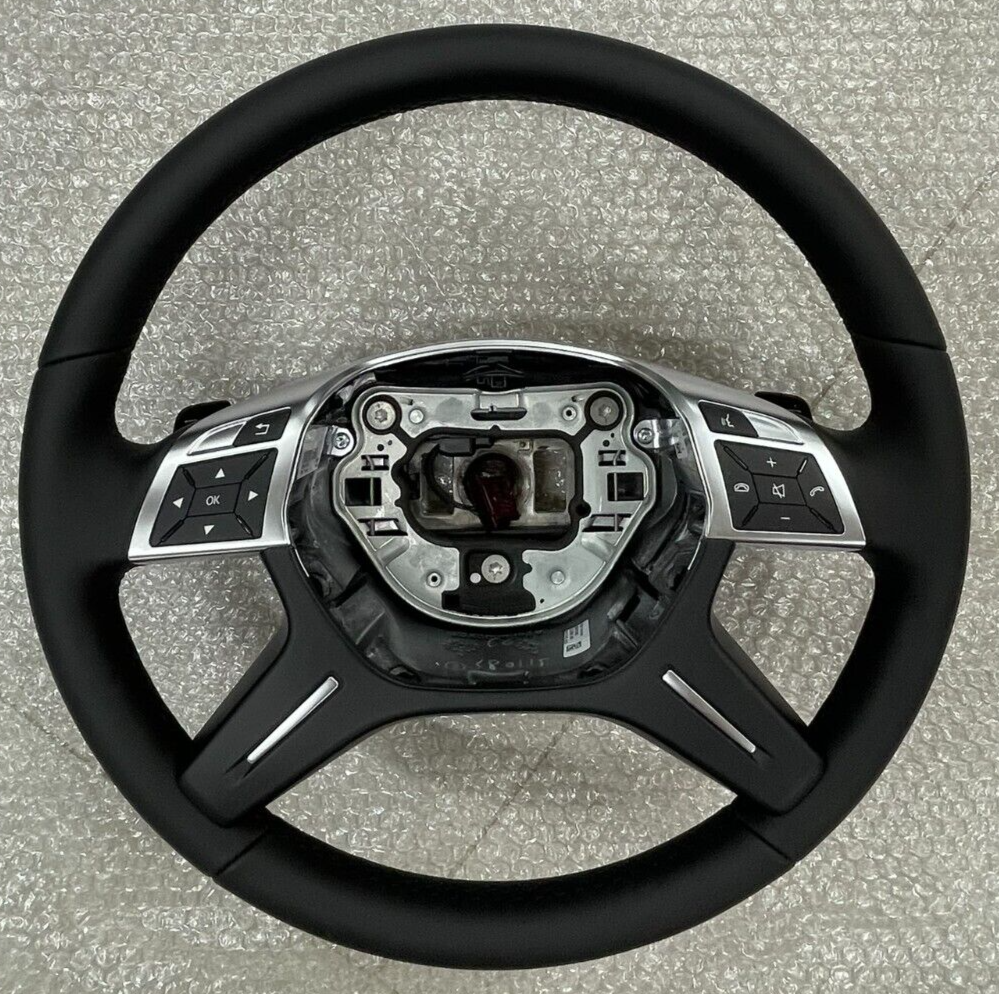 MERCEDES LEDER LENKRAD SCHWARZ SCHALTWIPPEN A2464605503 FAST NEU D V TEST WAGEN - Obrázek 3