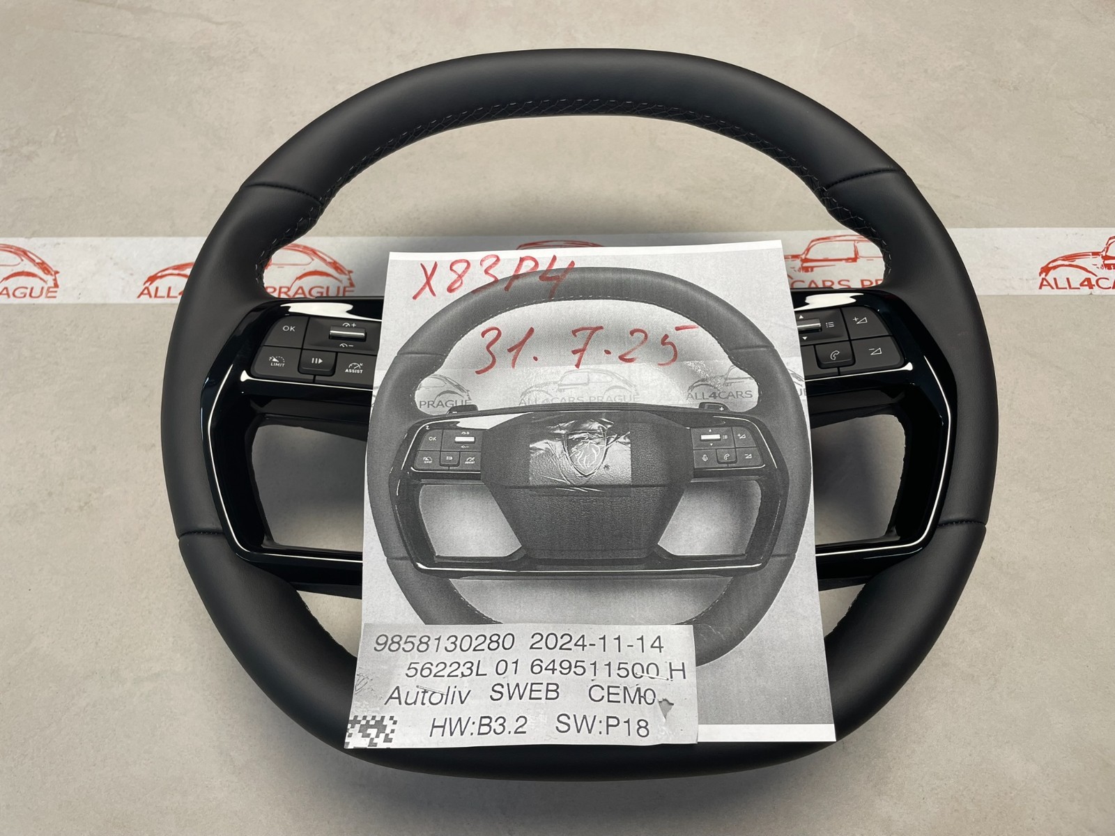 PEUGEOT LENKRAD LEDER KOMPLET 9858130280 + 98531550ZD 01 - 313710399-A ORIG NEU - Obrázek 25