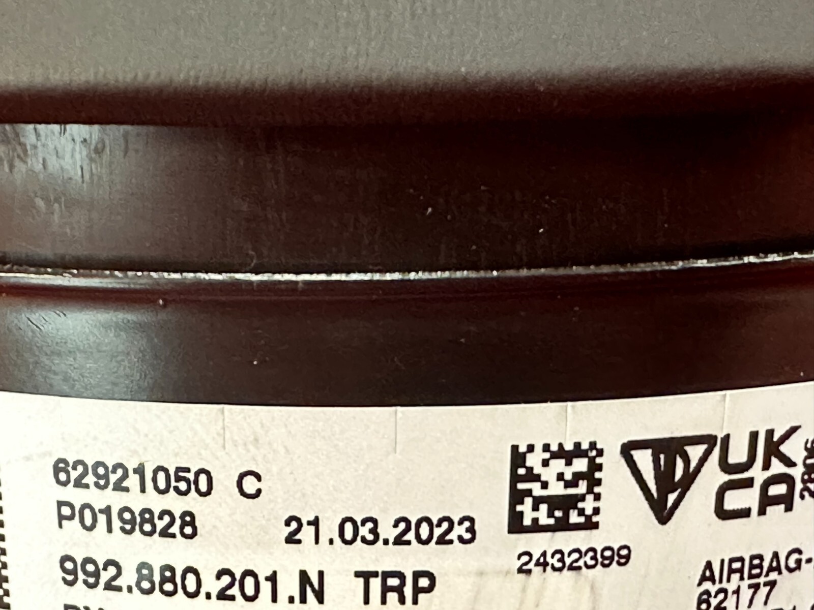 PORSCHE 911 992 LENKRAD LEDER A.I.R.B.A.G STEERING WHEEL AIRBAG 992880201N ORIG - Obrázek 16