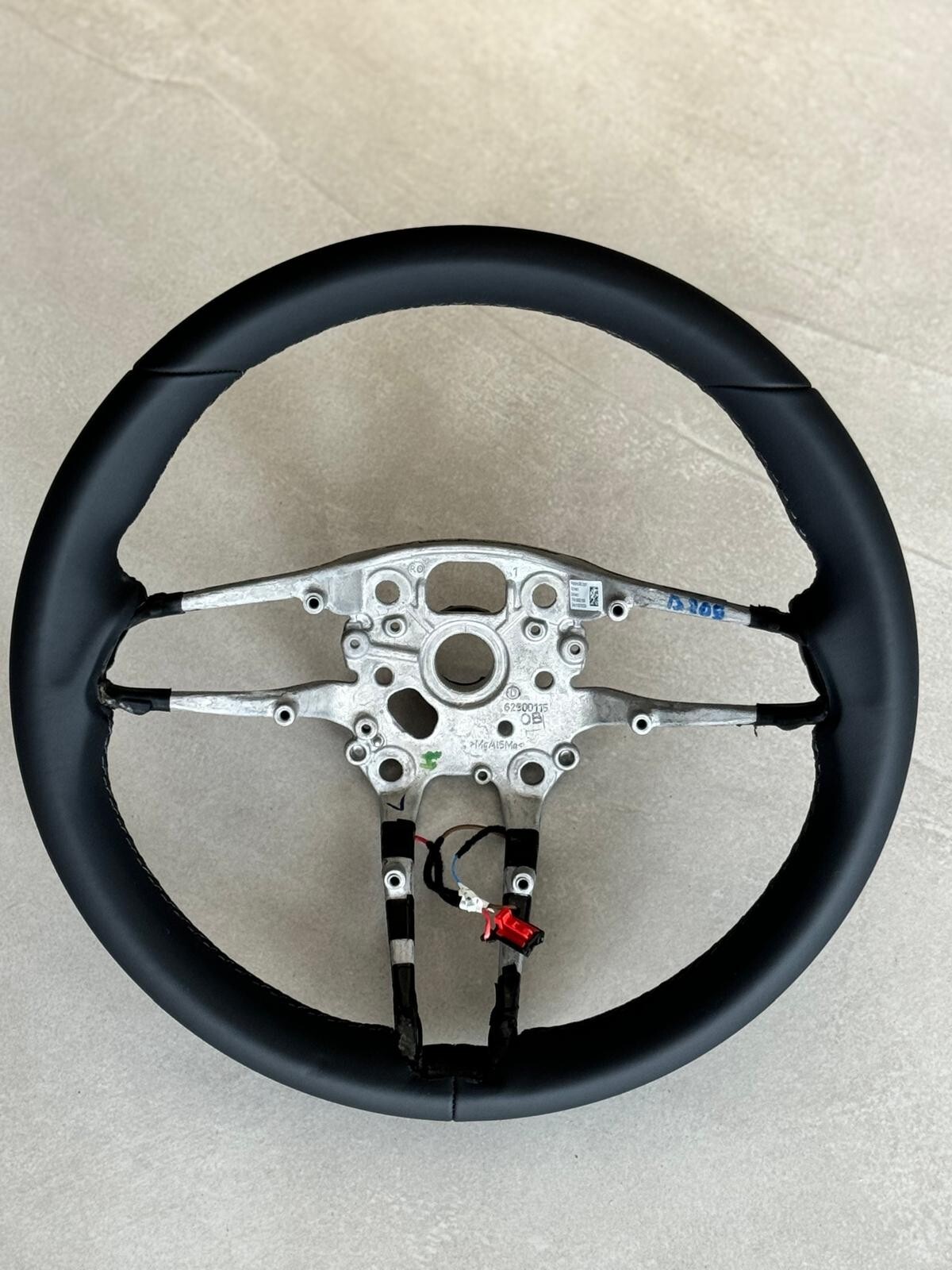 PORSCHE LEERES RAHMEN LENKRAD SPORT LEDER BEHEIZT SCHWARZ NEU