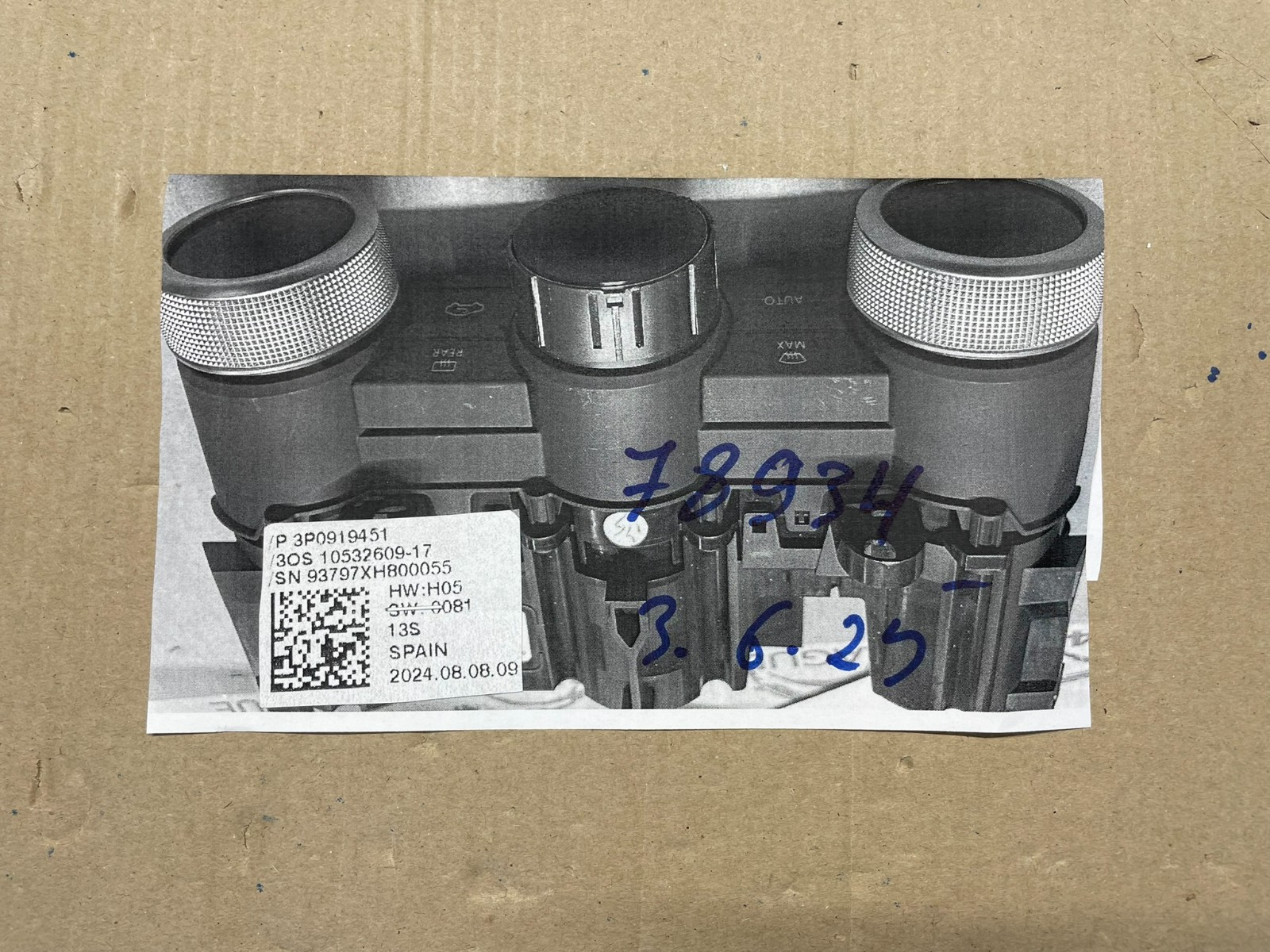 ŠKODA KODIAQ SUPERB KLIMA BEDIENEINHEIT 3P0919451 = 3P0919451A = 3P0919451B ORIG - Obrázek 22