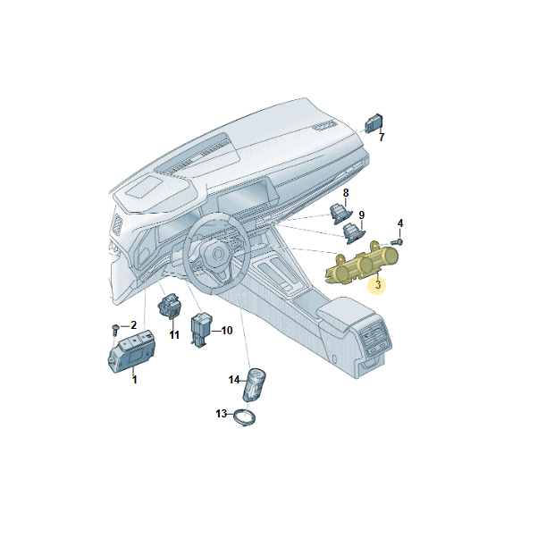 ŠKODA KODIAQ SUPERB KLIMA BEDIENEINHEIT 3P0919451 = 3P0919451A = 3P0919451B ORIG - Obrázek 5