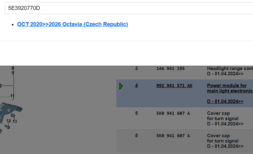 ŠKODA OCTAVIA 4 KOMBI INSTRUMENT TACHOMETER VIRTUAL COCPIT 5E3920770D - 0 KM NEW - Obrázek 6