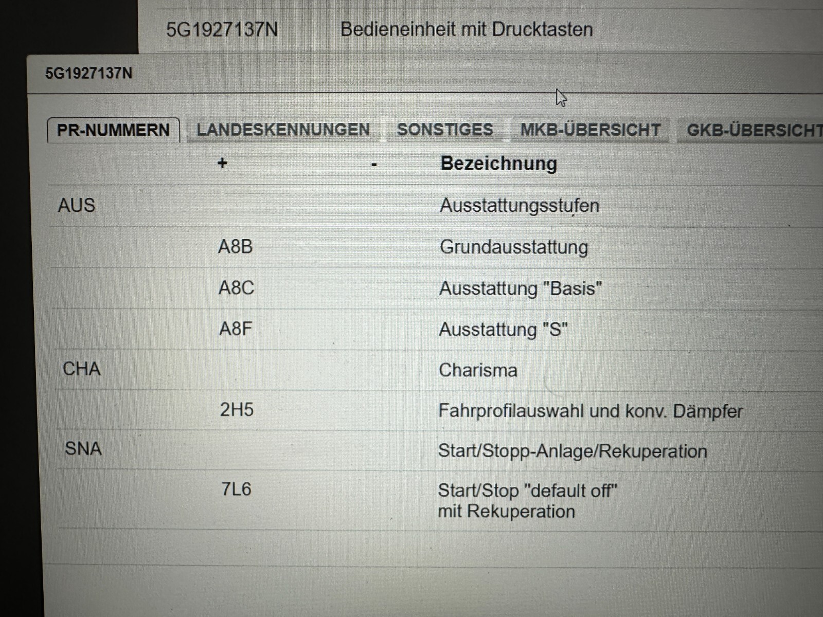 VW GOLF BEDIENEINHEIT DRUCKTASTEN 5G1927137N Fast Neu Teil dem vom Test Wagen.. - Obrázek 4
