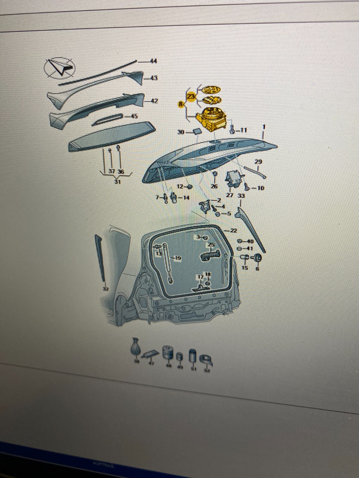 VW GOLF HECKKLAPPENÖFFNER LOGO VW 5G6827469C DEMONT VOM TEST WAGEN FAST NEU ORIG - Obrázek 15