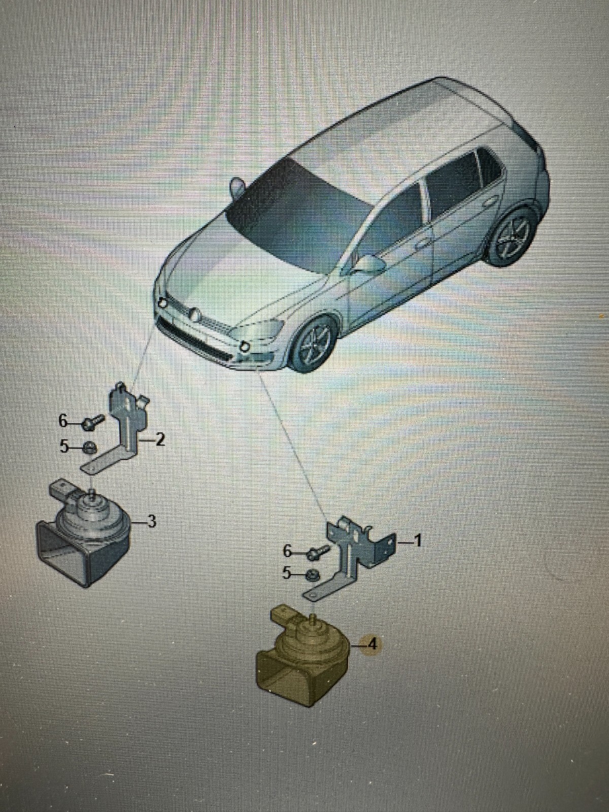 VW SEAT AUDI SIGNALTON HUPE FANFARE HORN 5Q0951223D Fast Neu Teil d v Test Wagen - Obrázek 4