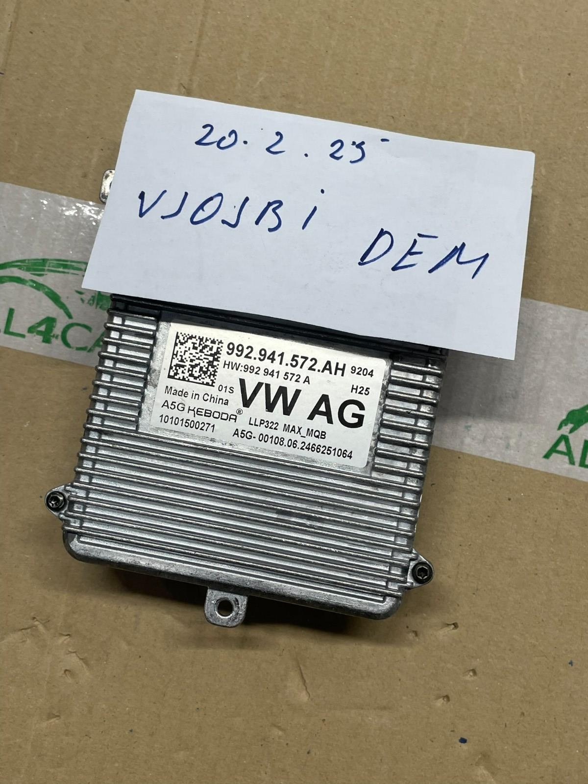 VW ŠKODA SEAT STEUERGERÄT FÜR SCHEINWERFER 992941572AH FAST NEU DEMONT VOM TEST. - Obrázek 18