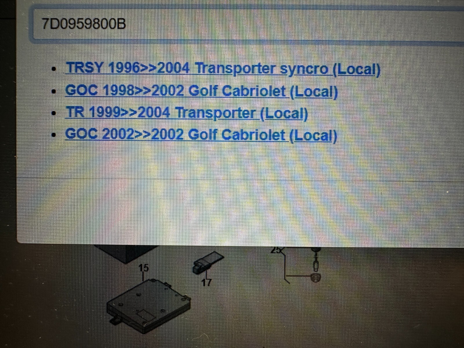 VW T4 / GOLF ZENTRAL-KOMFORTSTEUERGERÄT 7D0959800B Fast Neu dem vom Test Wagen.. - Obrázek 3