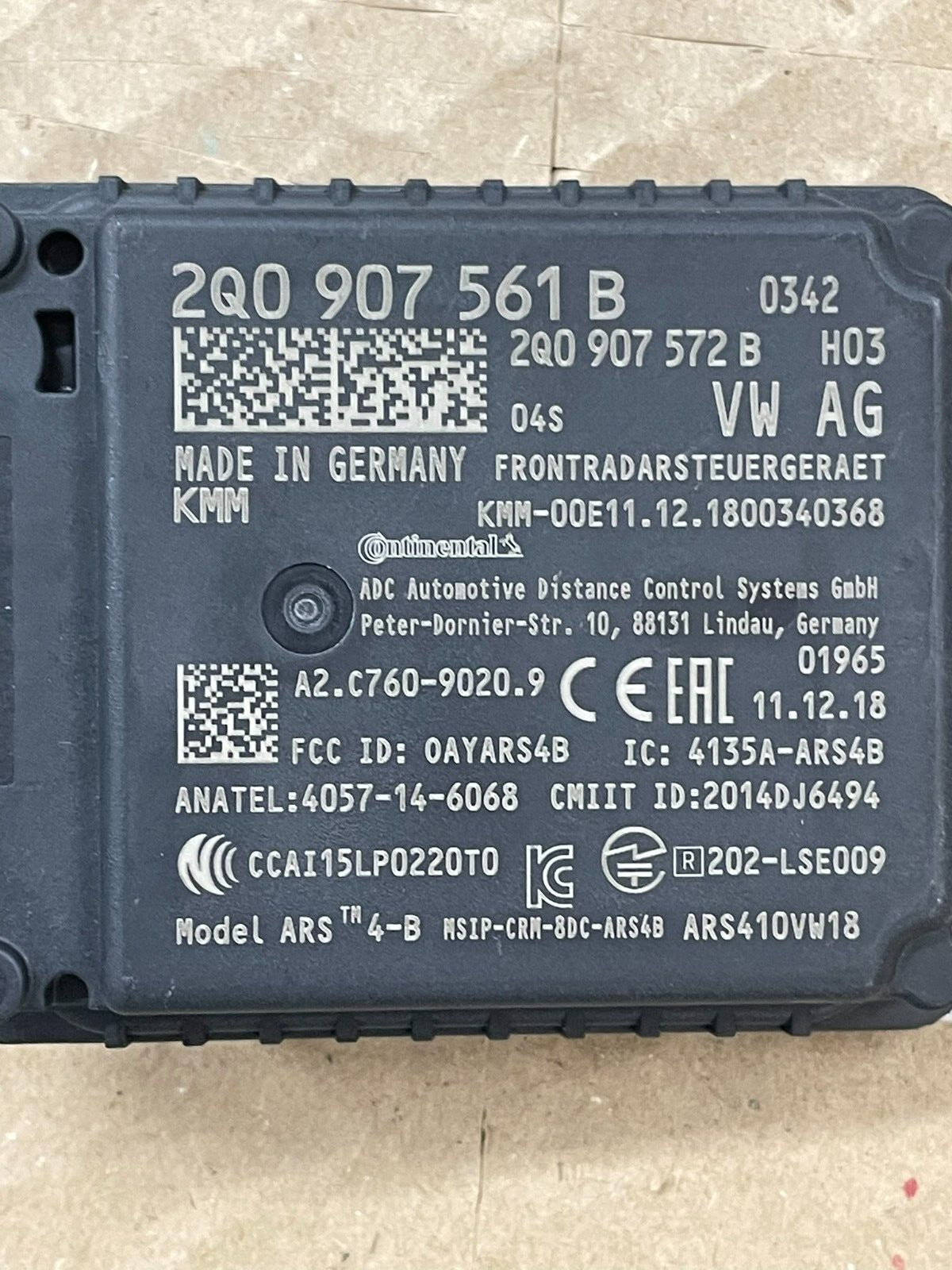 VW TIGUAN T-CROSS CRAFTER ACC RADAR SENZOR ACC RADAR 2Q0907561B = 2Q0907561L - Obrázek 3