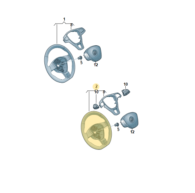 VW TIGUAN TOURAN LENKRAD BEHEIZT SPORT ABGEFLACHT 5TA419091AQ FAST NEU NUR 700km - Obrázek 4