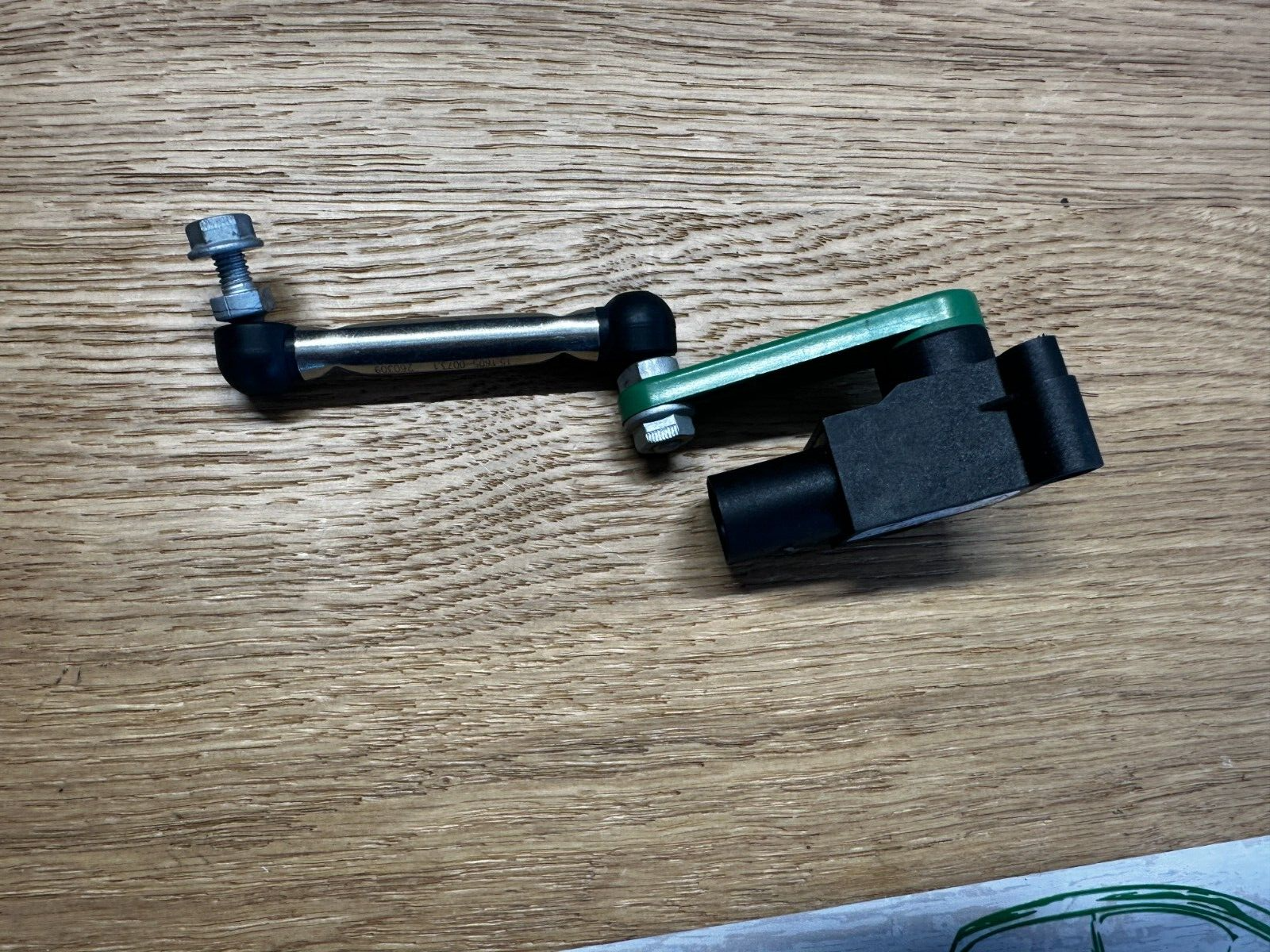 VW TOUAREG NIVEAUSENSOR MIT GESTÄNGE 7P0616571 Fast Neu demont v Test Wagen ORIG - Obrázek 7