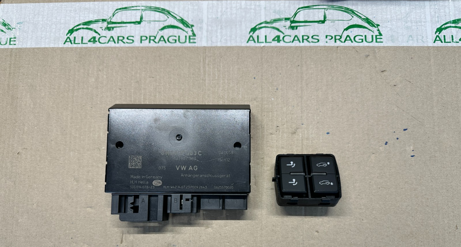 VW TOUAREG STEUERGERÄT ANHÄNGERKUPPLUNG 8W1907383C + SCHALTER 760959511 NEU ORIG