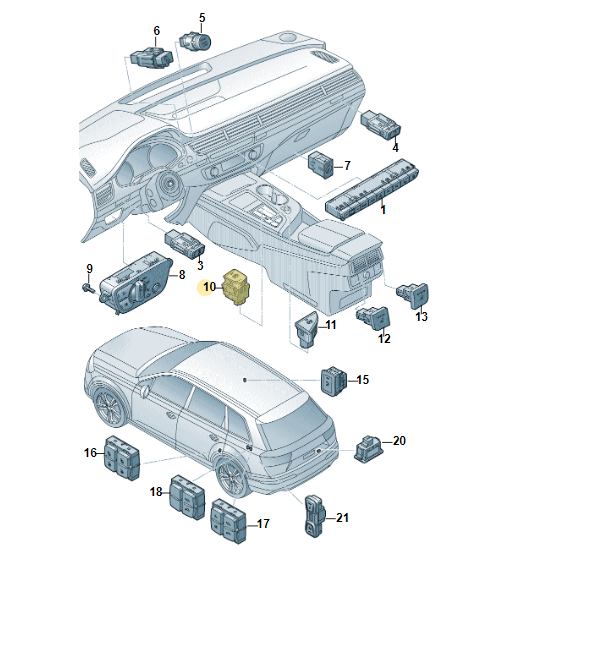 4M2927225A AUDI A4 A5 RS5 Q7 HAND BREMS KNOPF RHD 4M2927225A ORIG.NEU ! - Obrázek 5