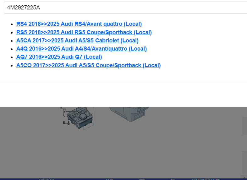 4M2927225A AUDI A4 A5 RS5 Q7 HAND BREMS KNOPF RHD 4M2927225A ORIG.NEU ! - Obrázek 6