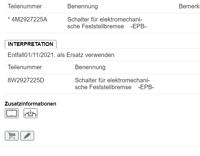 4M2927225A AUDI A4 A5 RS5 Q7 HAND BREMS KNOPF RHD 4M2927225A ORIG.NEU ! - Obrázek 8