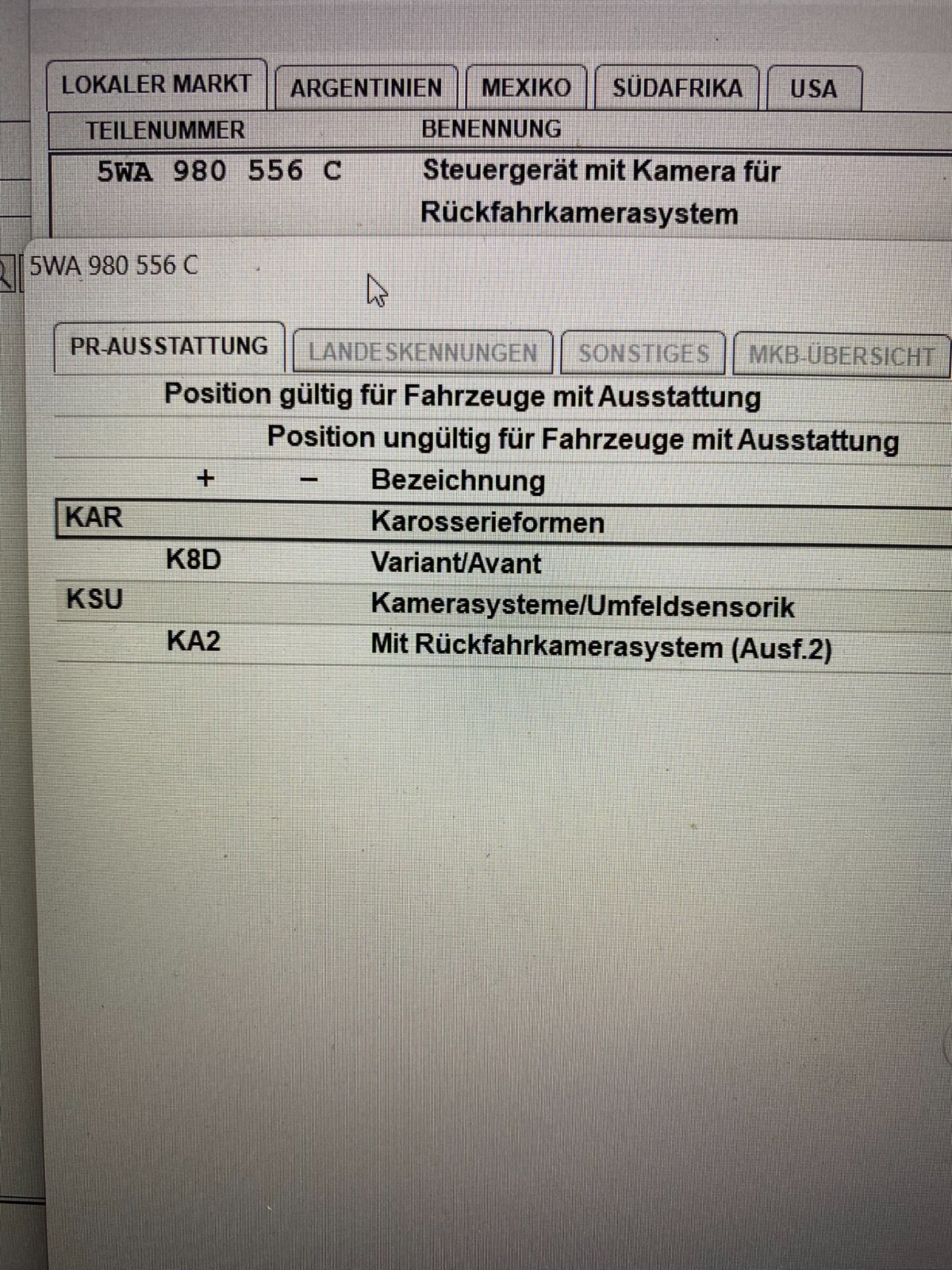 5WA980556C AUDI RÜCKFAHRKAMERA KAMERA 5WA980556C AUDI PARKING CAMERA ORIG.NEW - Obrázek 4