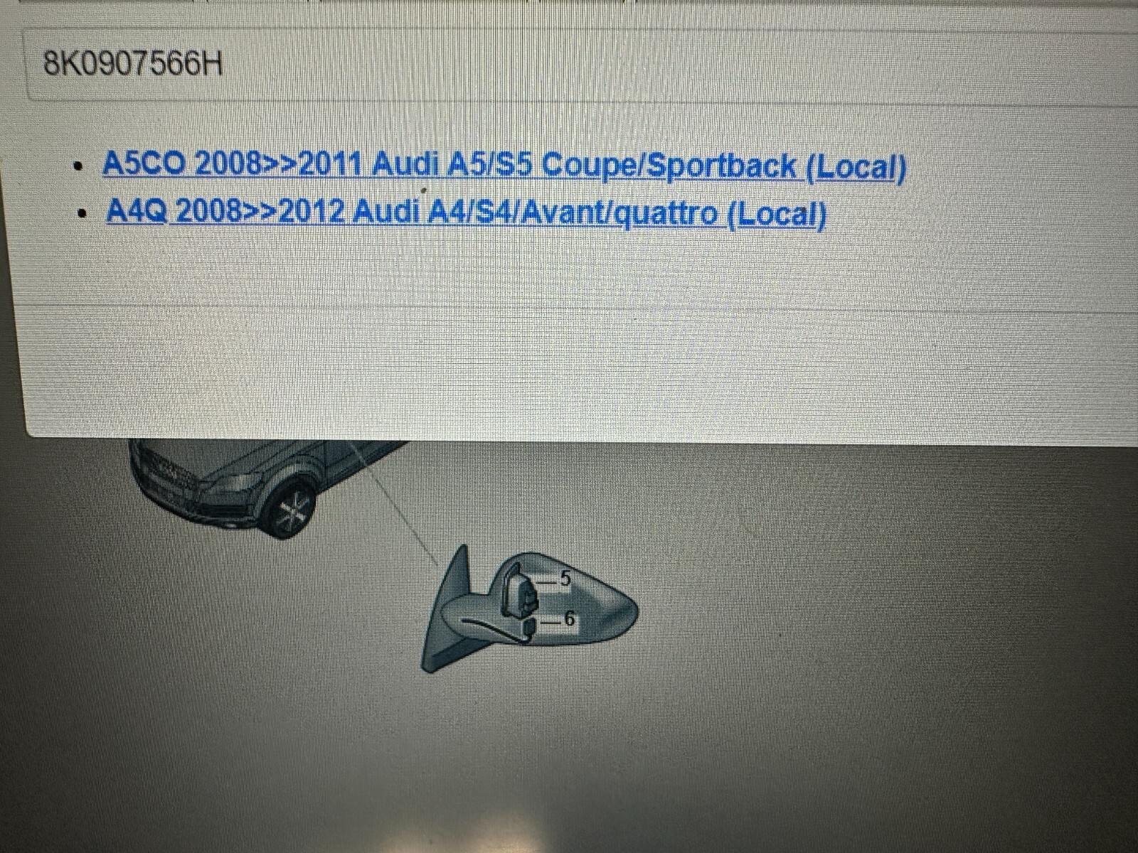 AUDI A4 A5 STEUERGERÄT SPURWECHSELASSISTENT RECHTS 8K0907566H Fast Neu Test Car - Obrázek 5