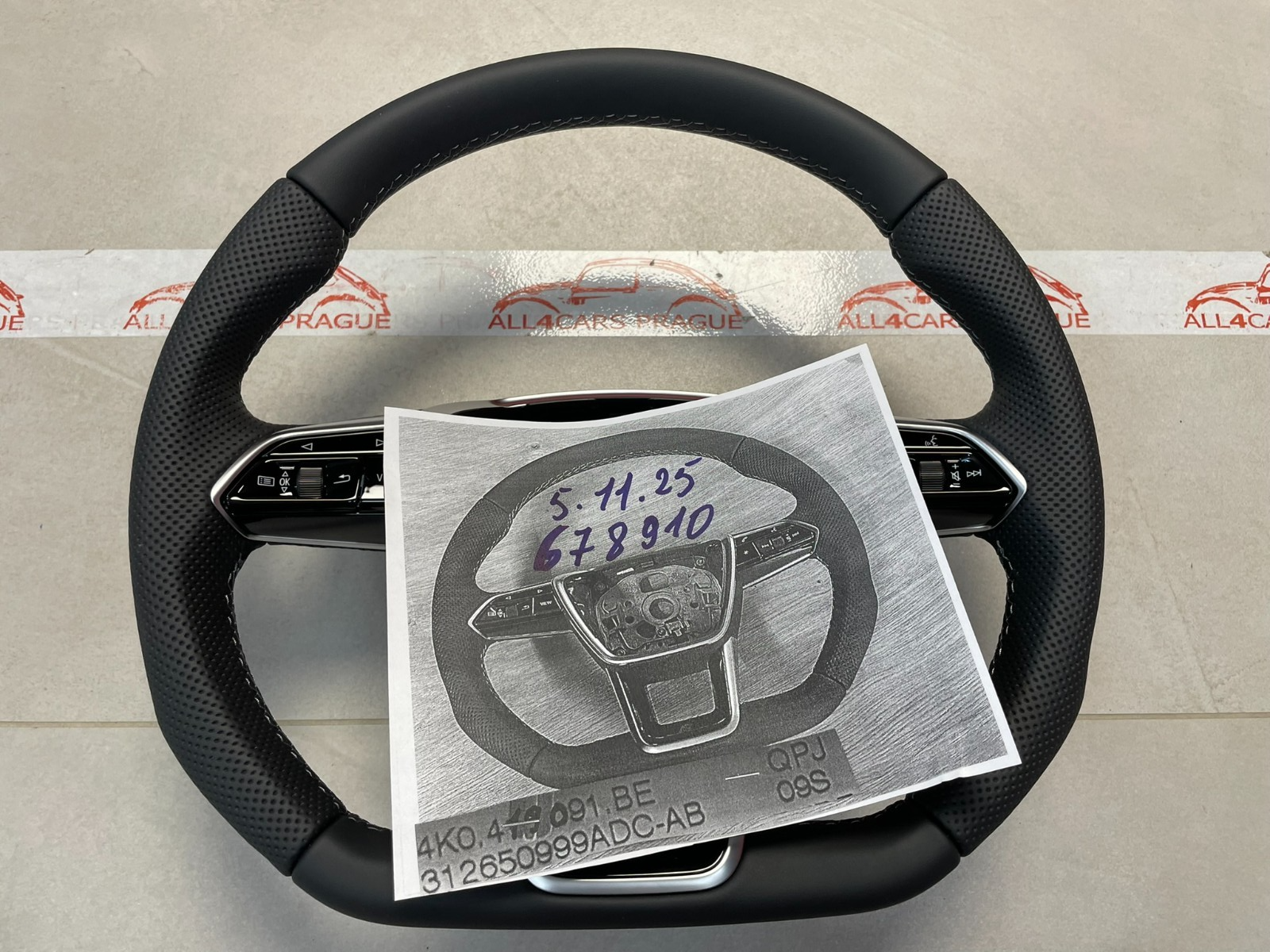 AUDI A6 C8 - AUDI SPORT LENKRAD S LEDER GELOCHT ABGEFLACHT 4K0419091BE NEU ! - Obrázek 25