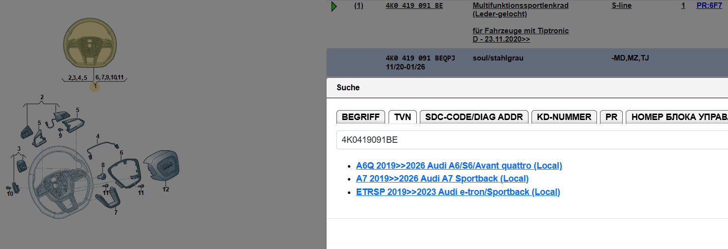 AUDI A6 C8 - AUDI SPORT LENKRAD S LEDER GELOCHT ABGEFLACHT 4K0419091BE NEU ! - Obrázek 4