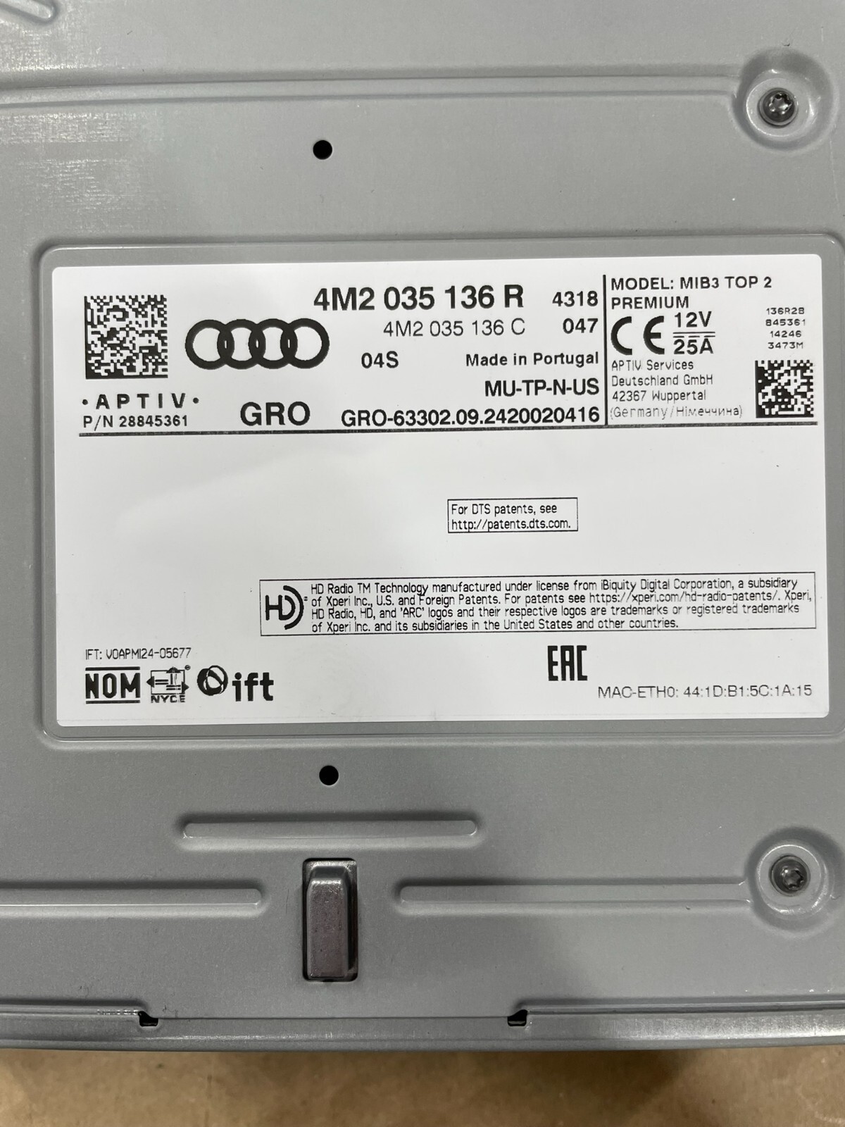 AUDI A6,A7,A8,Q7,Q8,ETRSP...ZENTRALRECHNER - CENTRAL COMPUTER 4M2035136R ORG NEW - Obrázek 3