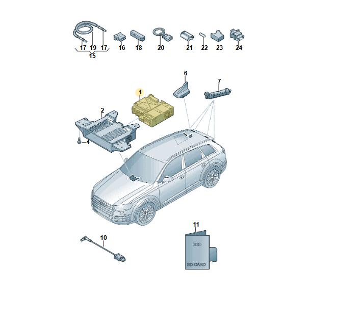 AUDI A6,A7,A8,Q7,Q8,ETRSP...ZENTRALRECHNER - CENTRAL COMPUTER 4M2035136R ORG NEW - Obrázek 4