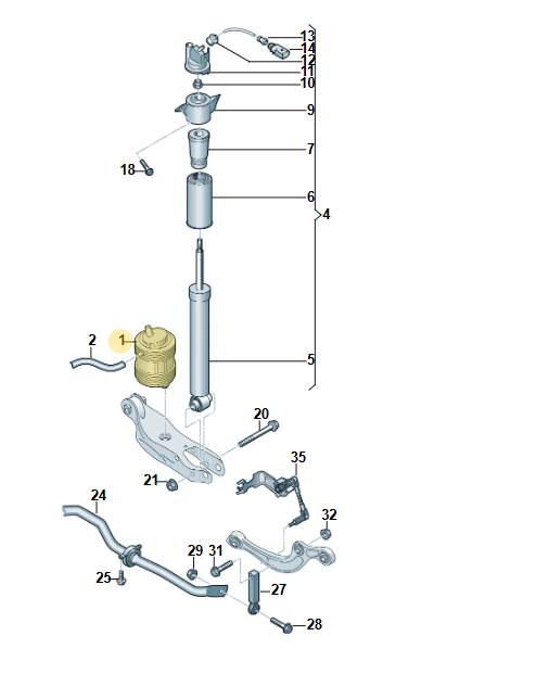 AUDI Q7 LUFTFEDER LUFTFEDERUNG HINTEN LINKS 4M0616001AJ FAST NEU DEM V TEST CAR - Obrázek 4