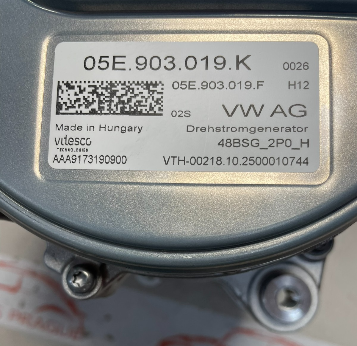 AUDI RS3 , AUDI Q3 , AUDI A3 STARTER WASSERGEKÜHLT GENERATOR 05E903019K ORIG.NEU - Obrázek 3