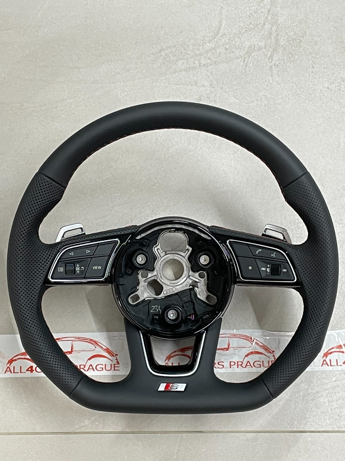 AUDI S4 S5 8W SPORT LEDER LENKRAD ABGEFLACHT GELOCHT S PADELS 8W0419091 ORIG NEU