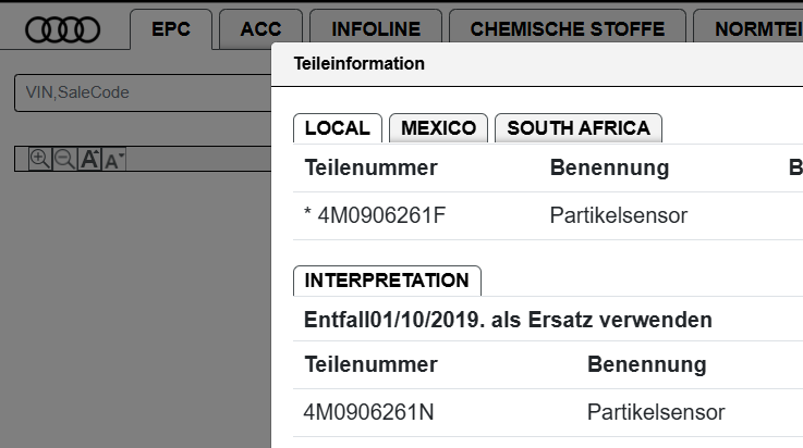 AUDI SQ7 4M 4.0 TDI PARTIKELSENSOR 4M0906261F = 4M0906261N ORIG.NEU - Obrázek 8