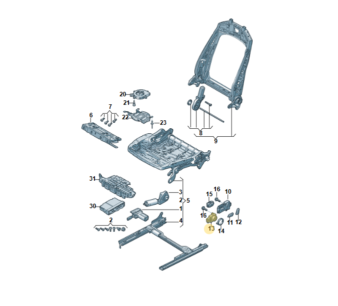 AUDI VW SITZ SCHALTER FÜR VERSTELLUNG LENDENWIRBELSTÜTZE LINKS 4N0959777E ORIG ! - Obrázek 4