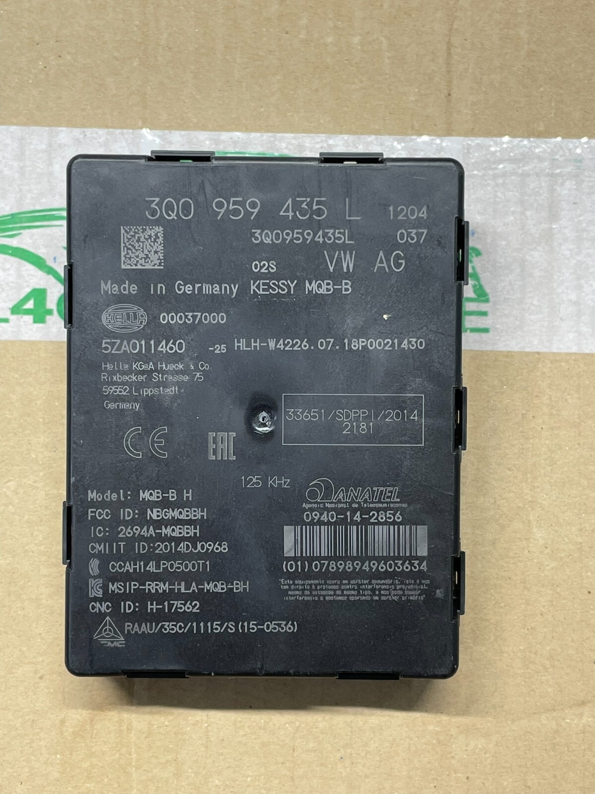 AUDI VW ŠKODA STEUERGERÄT STARTBERECHTIGUNG 3Q0959435L = 3Q0959435N = 3Q0959435Q