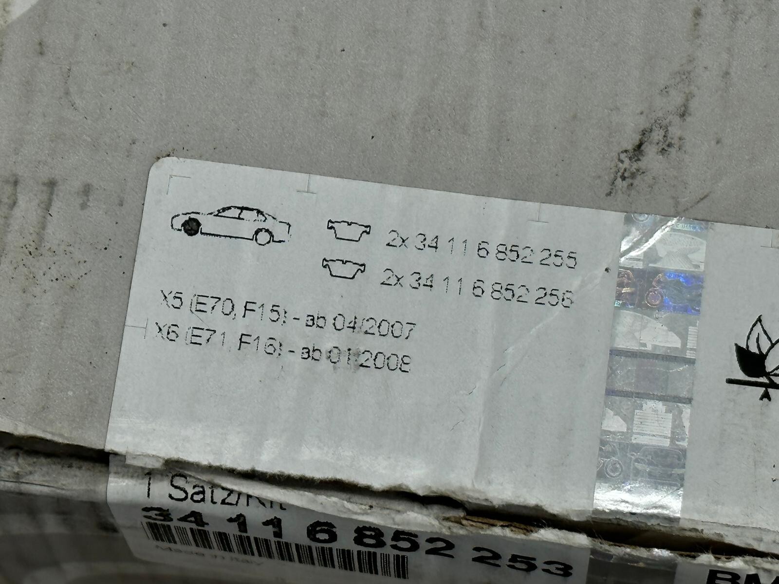 BREMSBELÄGE BMW X5, X6 BREMSBELÄGE 34116852253 - 34114074370 - 34116779293 ORIG - Obrázek 10