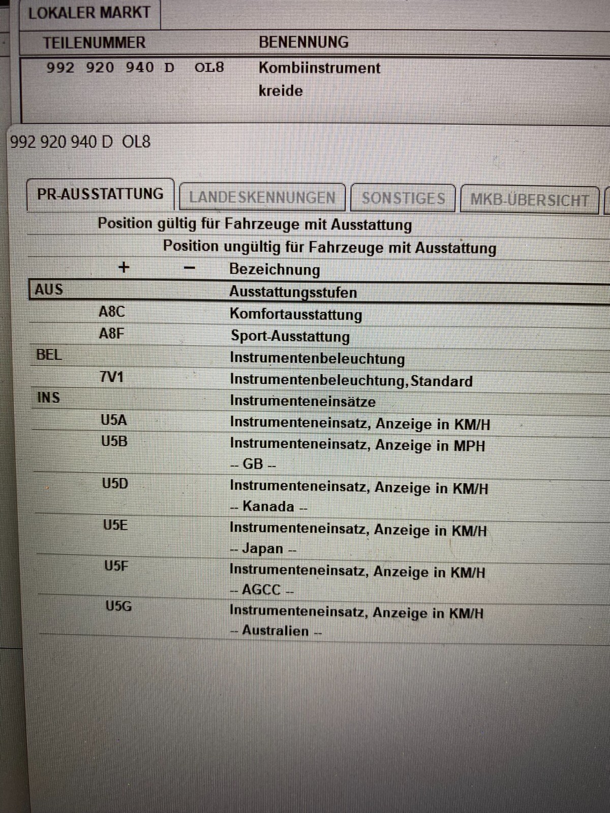 KOMBIINSTRUMENT VIRTUAL COCKPIT PORSCHE 992 GTS 992920940D WEISS NEU - 0 KM! - Obrázek 21