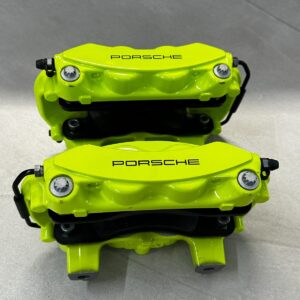 PORSCHE BRAKE CALIPERS GREEN REAR SET L+R COMPLETE 9Y0615403DE+9Y0615404DE NEW