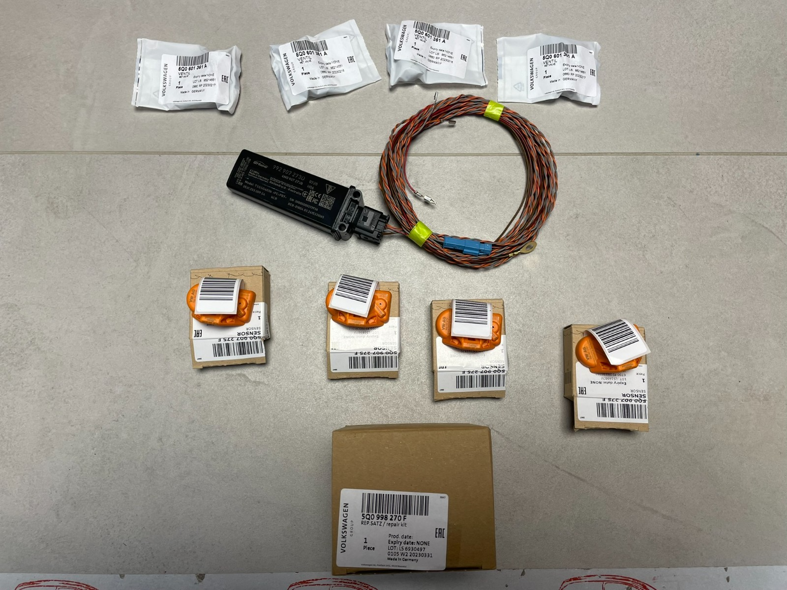 PORSCHE ORIG. RETROFIT RDKS SENZOR STEUERGERÄT VERLEGUNG 5Q0907275F + 992907273D