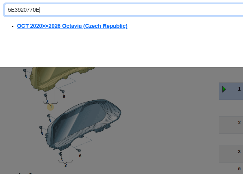 ŠKODA OCTAVIA 4 KOMBI INSTRUMENT TACHOMETER VIRTUAL COCPIT 5E3920770E 0 KM NEU - Obrázek 5