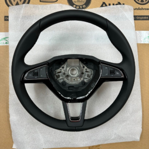 SKODA OCTAVIA III LENKRAD SCHALTWIPPEN MULTFUNKTION LEDER 3V0 ORIG.NEU!!