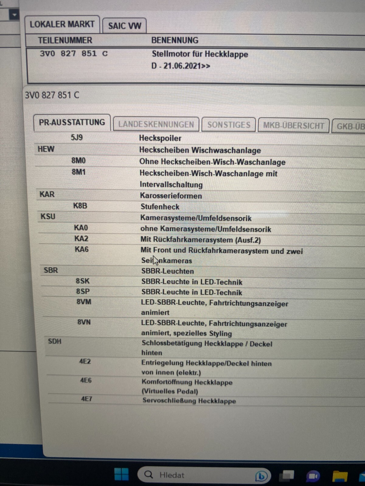SKODA SUPERB ELEKTRISCHE ANTRIEBSEINHEIT FÜR ELEKTRISCHE HECKLAPE 3V0827851C OE - Obrázek 12