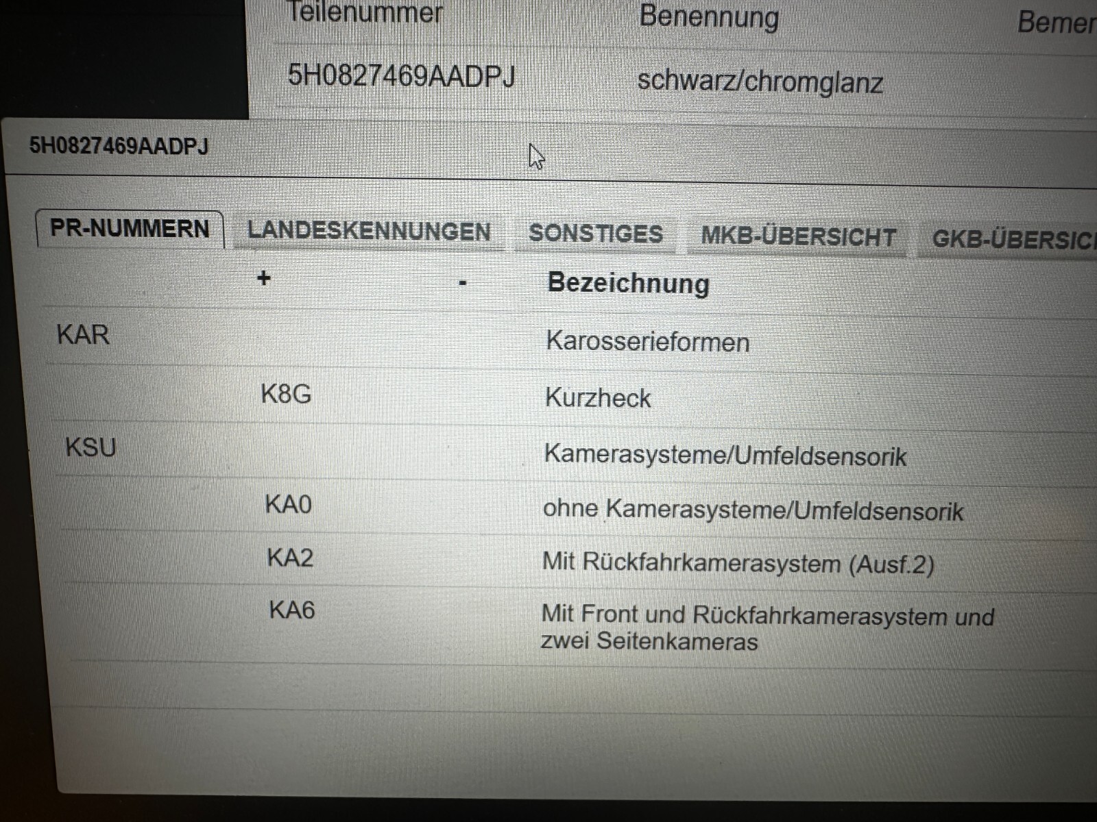 VW GOLF 8 BETÄTIGUNG MIT MIKROSCHALTER MIT VW KAMERA LOGO 5H0827469AA ORIG.NEU ! - Obrázek 6