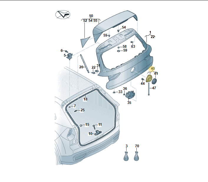 VW GOLF 8 HINTERE TÜRSCHLIESSE LOGO MIT KAMERA MIT MIKROSCHALTER 5H0827469P NEU - Obrázek 4