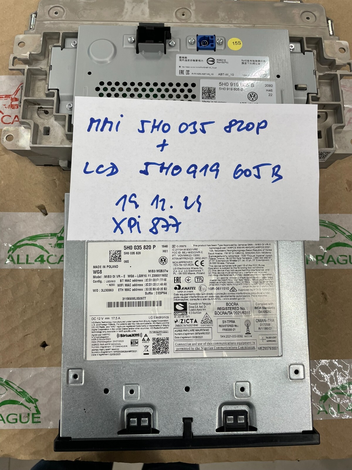 VW GOLF 8 MIB3 MQB UNIT LCD NAVIGATIONSSYSTEM 5H0035820P + 5H0919605B NEU ORIG - Obrázek 21