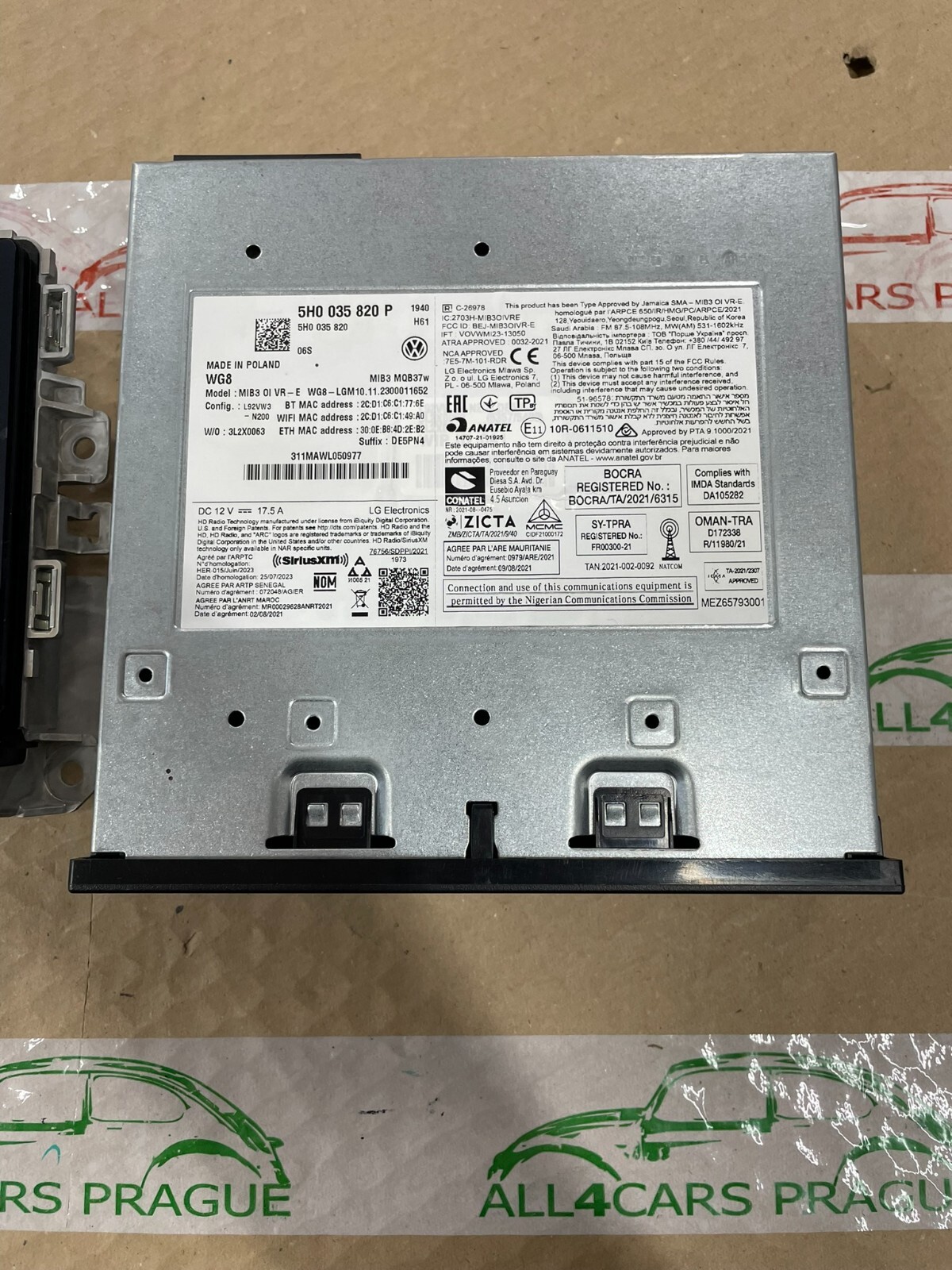 VW GOLF 8 MIB3 MQB UNIT LCD NAVIGATIONSSYSTEM 5H0035820P + 5H0919605B NEU ORIG - Obrázek 7
