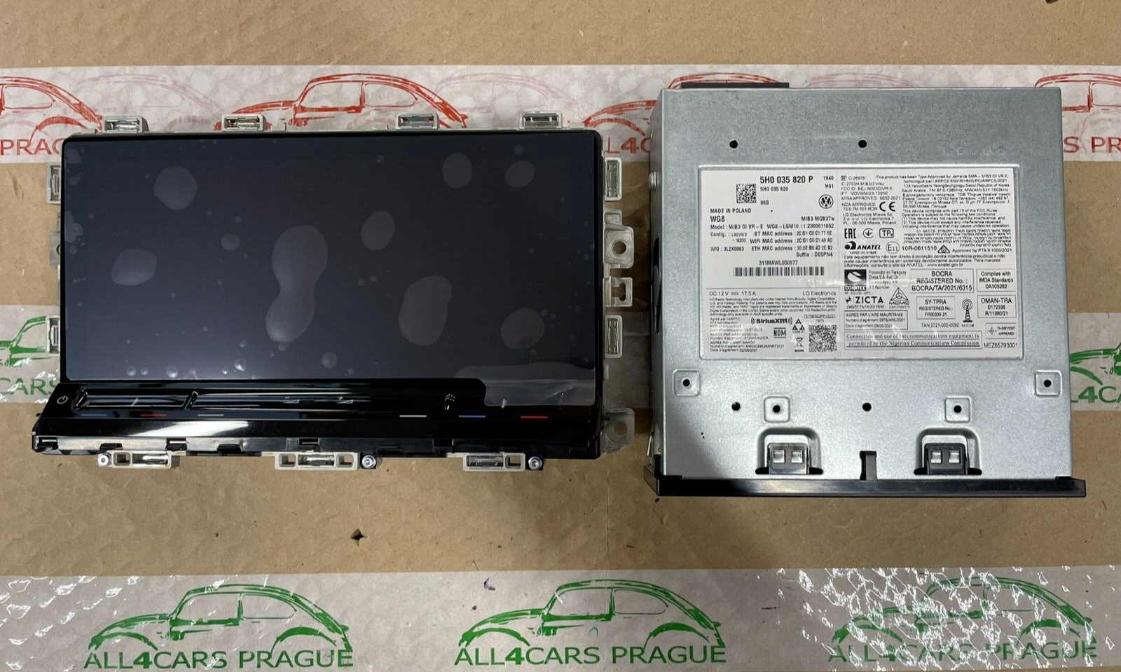 VW GOLF 8 MIB3 MQB UNIT LCD NAVIGATIONSSYSTEM 5H0035820P + 5H0919605B NEU ORIG